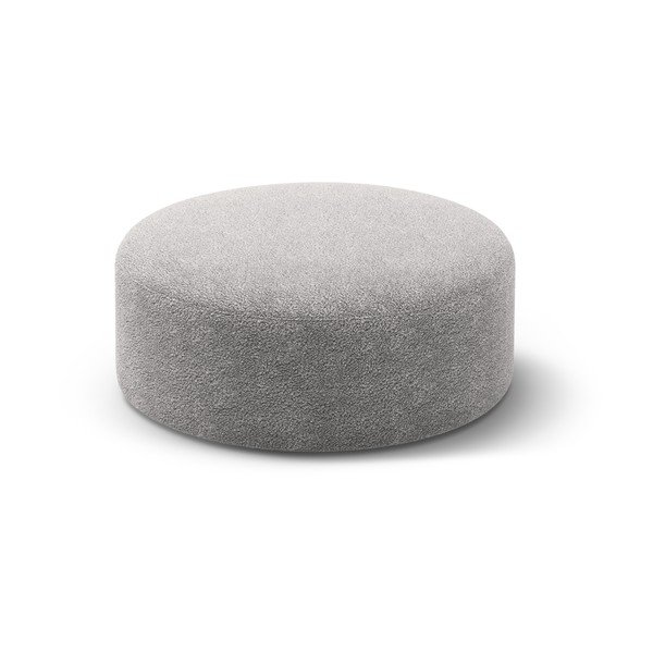 Gaiši pelēks pufs no buklē auduma Dia – Micadoni 