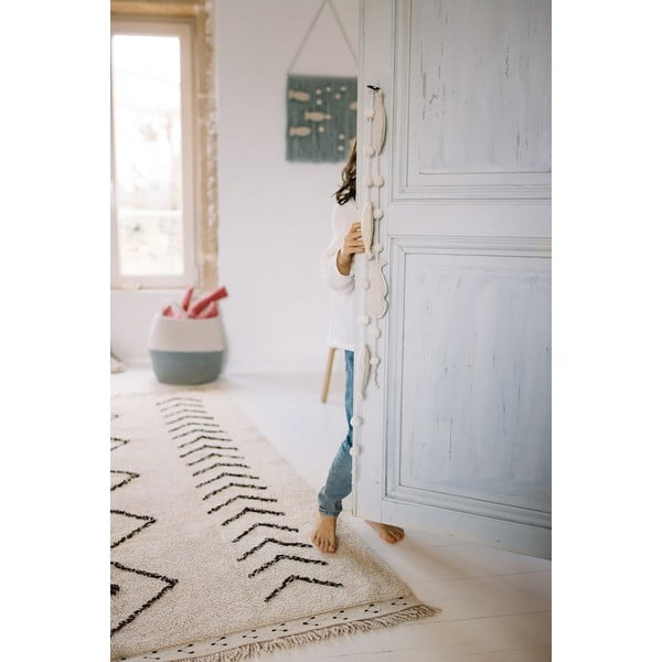 Krēmkrāsas mazgājams/ar rokām darināts kokvilnas paklājs 140x210 cm Bereber Rhombs – Lorena Canals-image-4