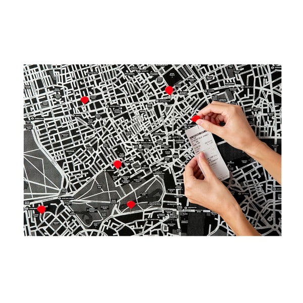 Melna Eiropas sienas karte Palomar Pin World, 100 x 80 cm-image-3