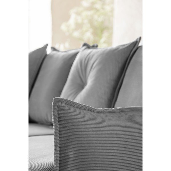 Pelēks velveta salokāms stūra dīvāns (ar kreiso stūri) Lazy Lukka – Miuform-image-3