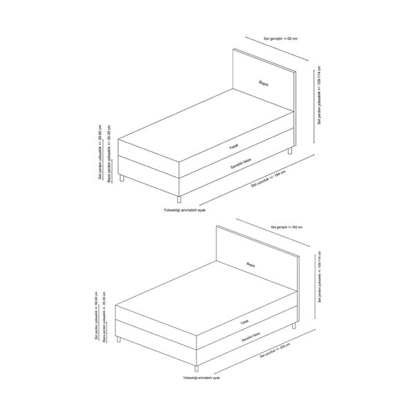Gaiši pelēka polsterēta divvietīga gulta ar veļas kasti un redelēm 160x200 cm Vitalia – Kalune Design-image-3