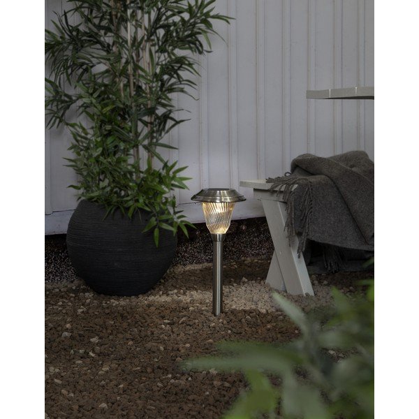 Nerūsējošā tērauda LED āra lampa ar saules baterijām Star Trading Barcelona, augstums 41 cm-image-1