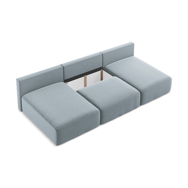 Zils samta salokāms/ar uzglabāšanas vietu (U veida) stūra dīvāns Kalena – Makamii-image-4