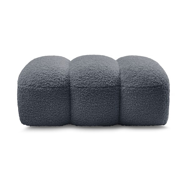 Tumši pelēks kāju soliņš no buklē auduma Hippolyte – Bobochic Paris