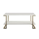 Žurnālgaldiņš baltā un zelta krāsā CosmoLiving by Cosmopolitan Camila, 106 x 45 cm