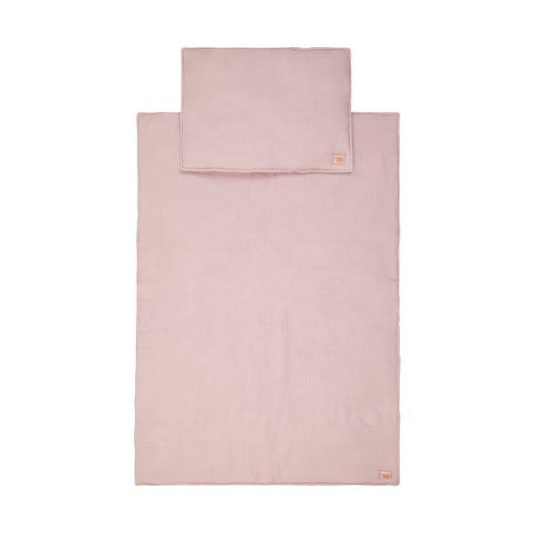 Rozā muslīna gultiņas komplekts Baby Pink – Moi Mili