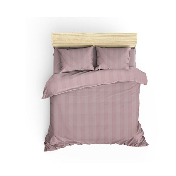 Rozā kokvilnas satīna gultas veļa divvietīgai gultai Hobby Wafel, 200 x 220 cm