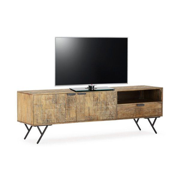 Dabīga toņa mango masīvkoka TV galdiņš 175x55x40 cm Priya – MOME-image-3