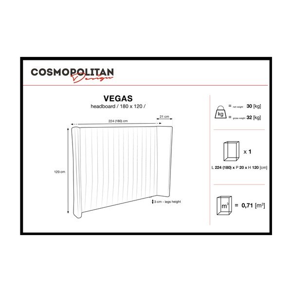 Galvgalds tumši zilā krāsā Cosmopolitan Design Vegas, 180 x 120 cm-image-4