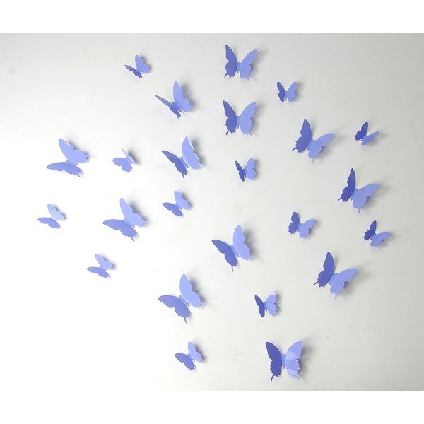 12 violetu 3D uzlīmju komplekts Ambiance Butterflies-image-2