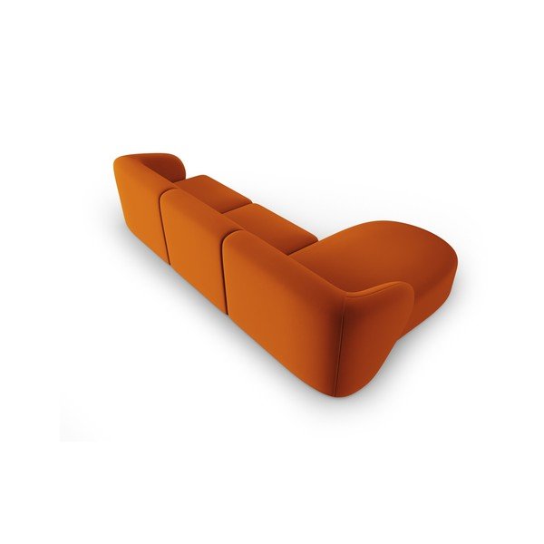 Terakotas oranžs samta stūra dīvāns (ar kreiso stūri/ar zvilni) Paolo – Milo Casa-image-3
