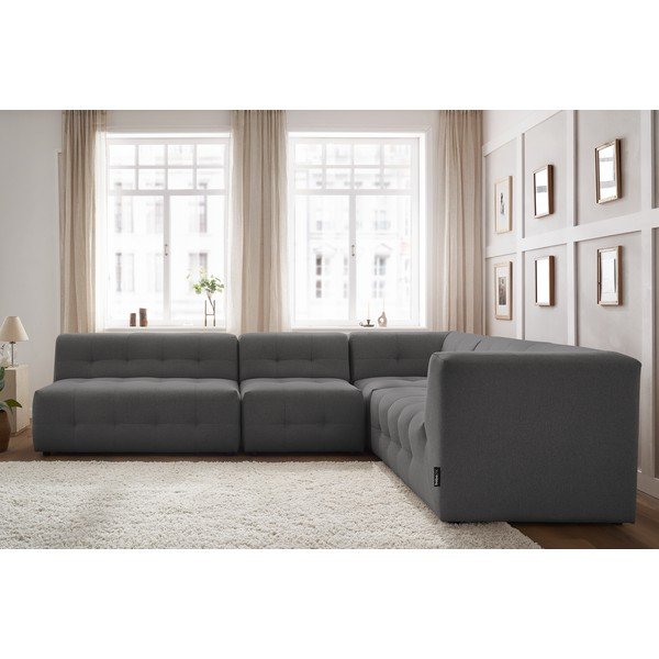 Tumši pelēks stūra dīvāns (labais stūris) Kleber – Bobochic Paris-image-1