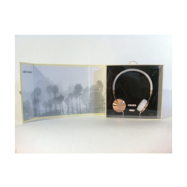 Baltas austiņas ar rozā zelta detaļām Frends Layla-image-4