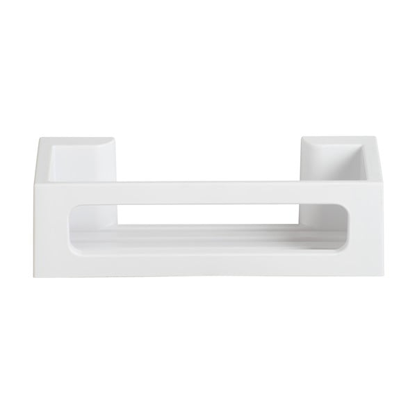 Matēti balts plastmasas vannas istabas plaukts ar uzstādīšanu bez urbšanas/ar Turbo-Loc stiprinājumu Bralia – Wenko