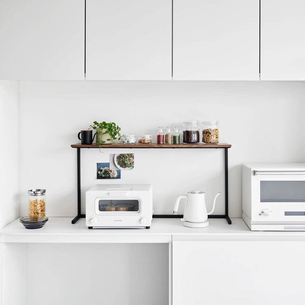 Balts/dabīga toņa koka papildu virtuves plaukts 28,5x8,5 cm Tower – YAMAZAKI-image-2