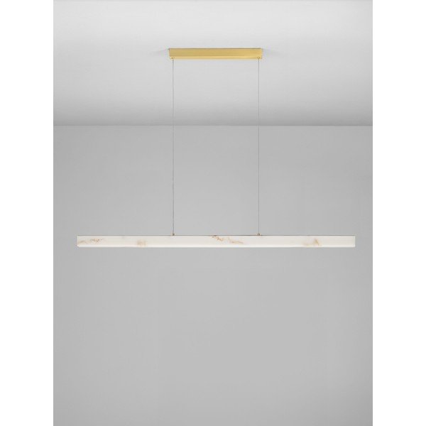 Balta/misiņa krāsas LED piekaramā lampa ar akmens imitāciju ar regulējamu spilgtumu Vaster – Nova Luce-image-3
