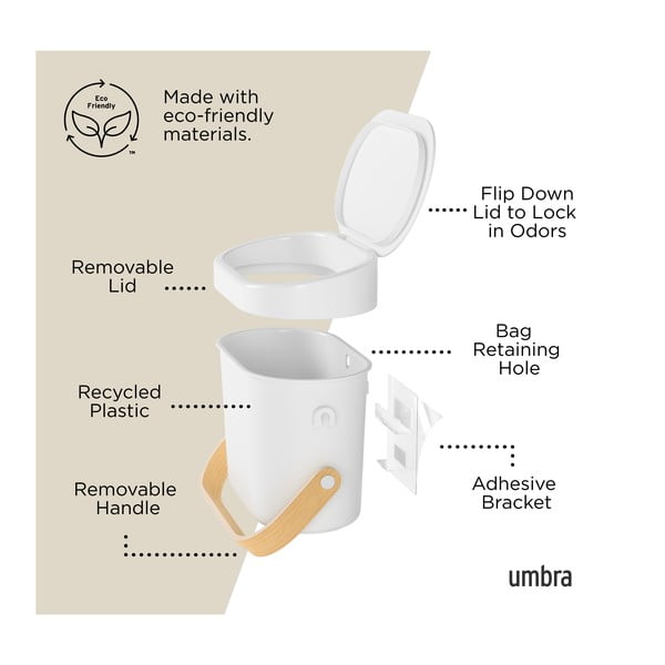Balts kompostējamo atkritumu konteiners 4 l Bellwood – Umbra-image-3