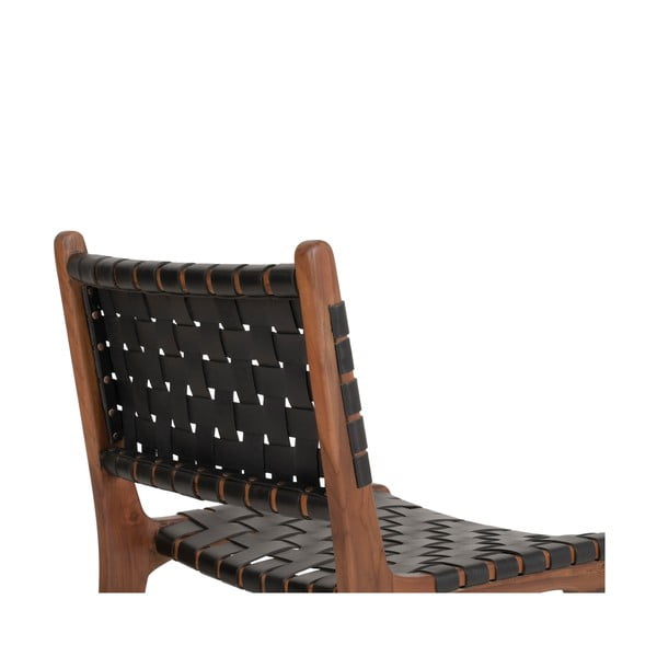 Melni/brūni tīkkoka masīvkoka pusdienu krēsli (2 gab.) Perugia – House Nordic-image-4