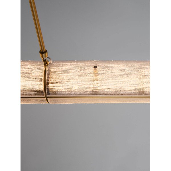 Misiņa krāsas metāla LED piekaramā lampa ar regulējamu spilgtumu ar stikla abažūru Gloree – Nova Luce-image-4
