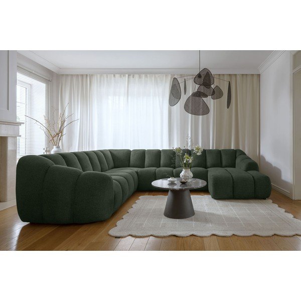 Tumši zaļš stūra dīvāns (ar kreiso stūri/U veida) Shell – Miuform-image-1