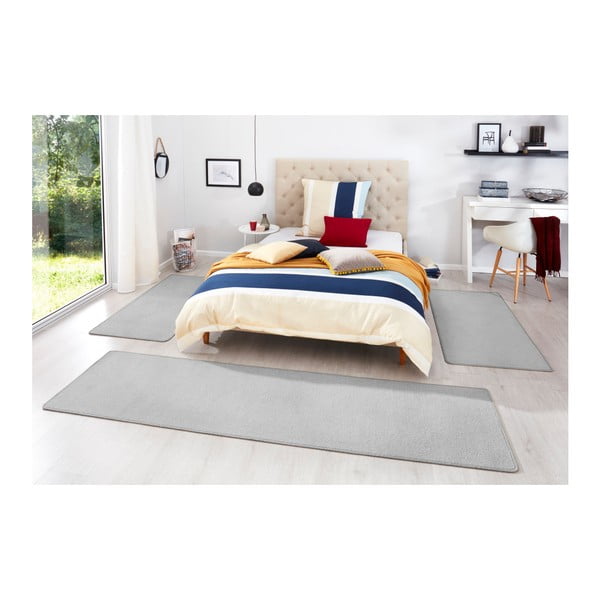 3 pelēku paklāju komplekts ap gultu Hanse Home Fancy-image-3