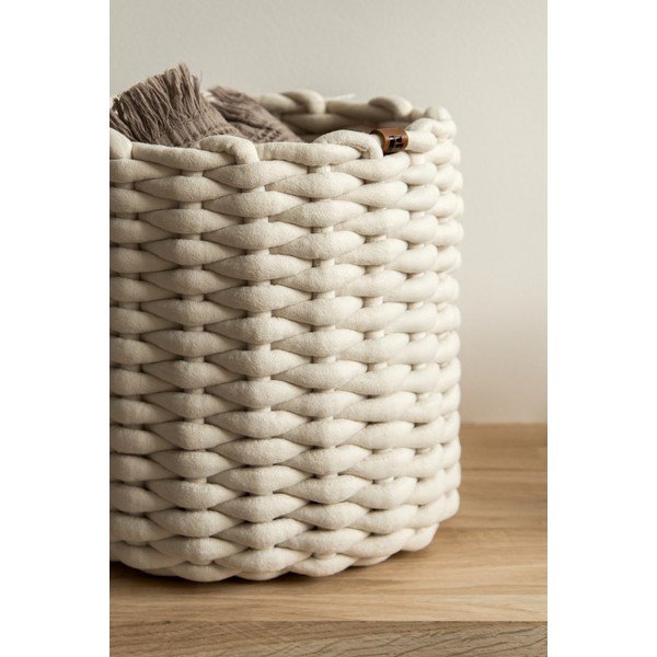 Tekstila uzglabāšanas grozs ø 25x25 cm Peach Skin Round M – Bigso-image-3