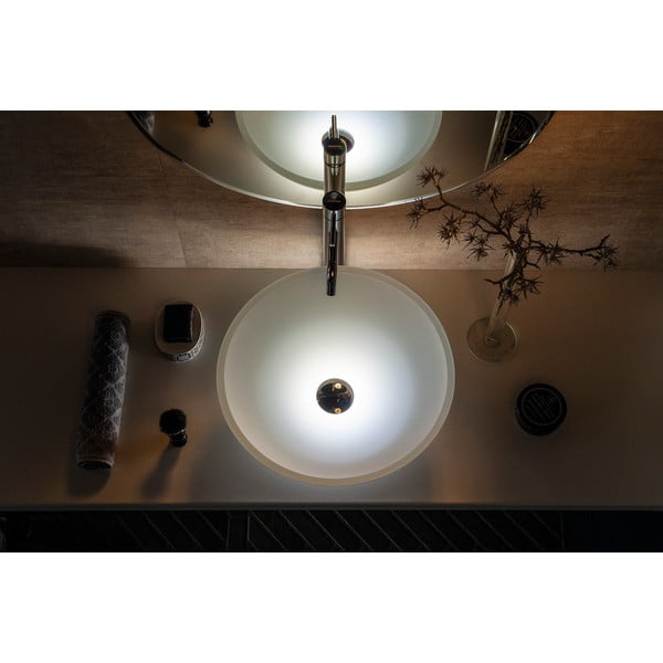 Balta stikla apaļa izlietne ø 42 cm Telica – Sapho-image-1