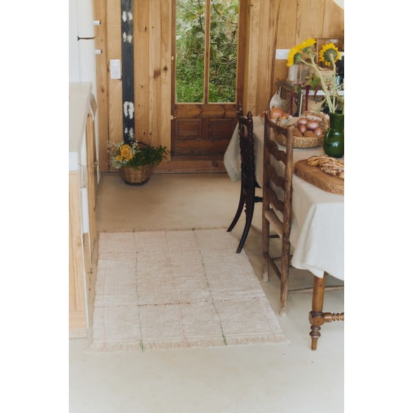 Krēmkrāsas mazgājams/ar rokām darināts kokvilnas paklājs 90x130 cm Color Lines – Lorena Canals-image-4