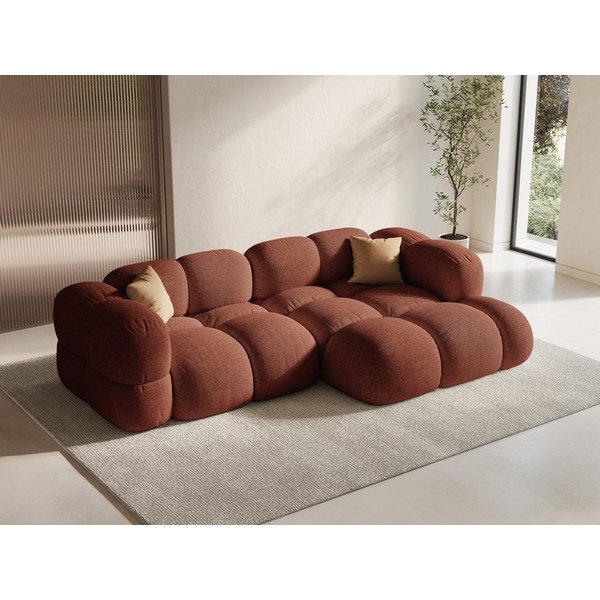 Ķieģeļu sarkans stūra dīvāns (ar labo stūri/ar zvilni) Loretto – Cosmopolitan Design-image-1