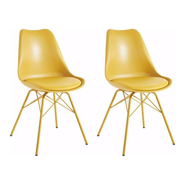 2 dzeltenu ēdamistabas krēslu komplekts Støraa Lucinda