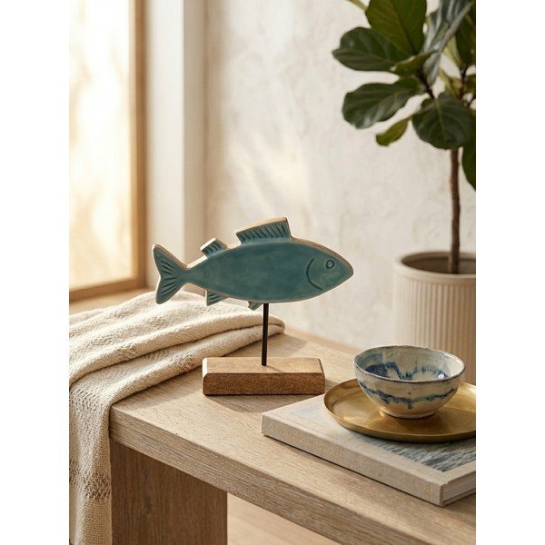 Koka statuete (augstums 20 cm) Fish – Ego Dekor-image-1