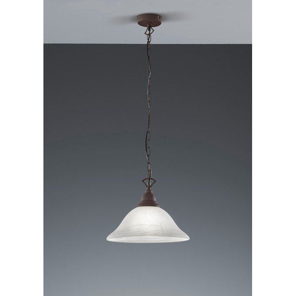 Tumši pelēka metāla piekaramā lampa ar stikla abažūru ø 33,5 cm Country – Reality-image-1