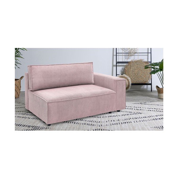 Gaiši rozā velveta modulārais dīvāns (ar labo stūri) Nihad modular – Bobochic Paris-image-1