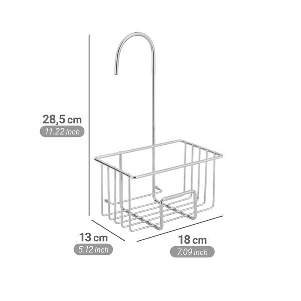 Spīdīgas sudraba krāsas nerūsējošā tērauda piekarināms vannas istabas plaukts Milito – Wenko-image-4