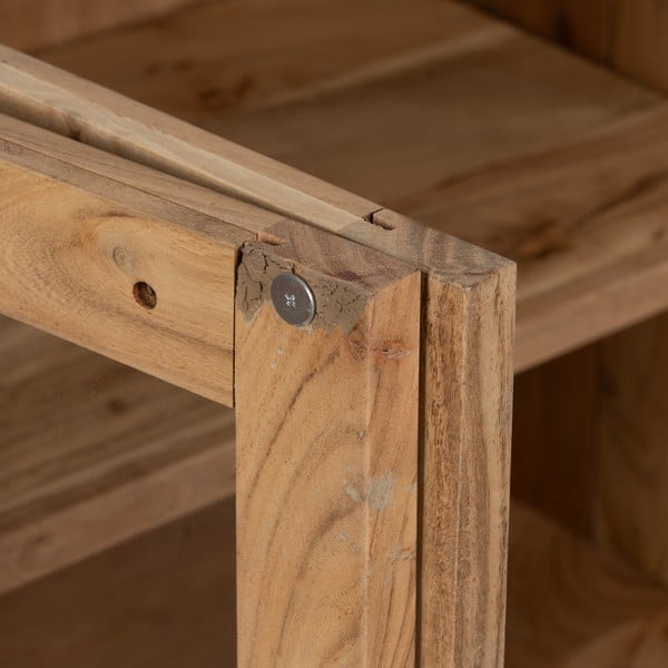 Dabīga toņa akācijas masīvkoka vitrīna 180x80x40 cm Creel – Ixia-image-4