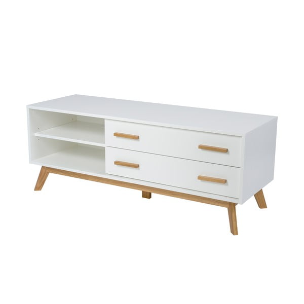 Balts TV galdiņš 130x50 cm Kensal – Woodman-image-1