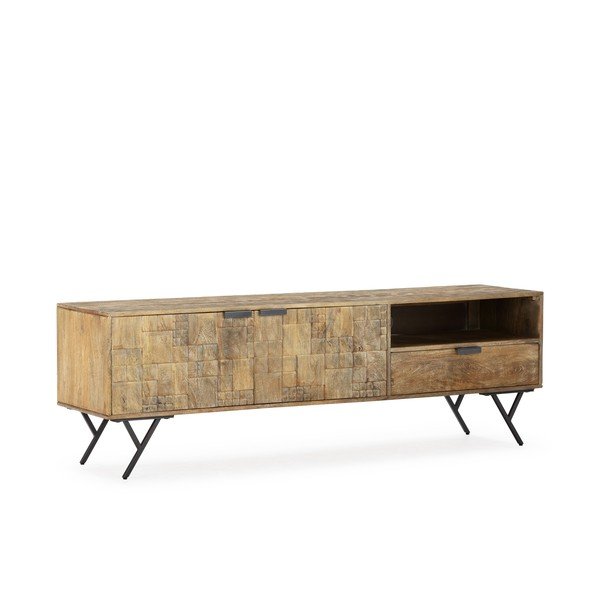 Dabīga toņa mango masīvkoka TV galdiņš 175x55x40 cm Priya – MOME