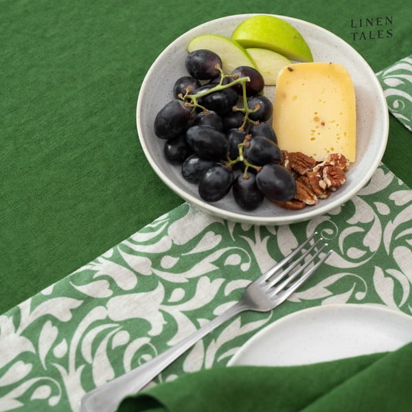 Lina galda celiņš 40x150 cm True Green – Linen Tales-image-1