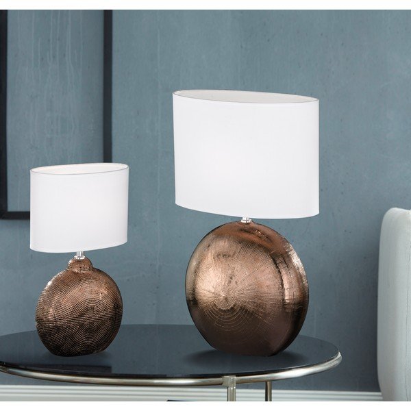 Balti brūna galda lampa Fischer & Honsel Foro, augstums 36 cm-image-1