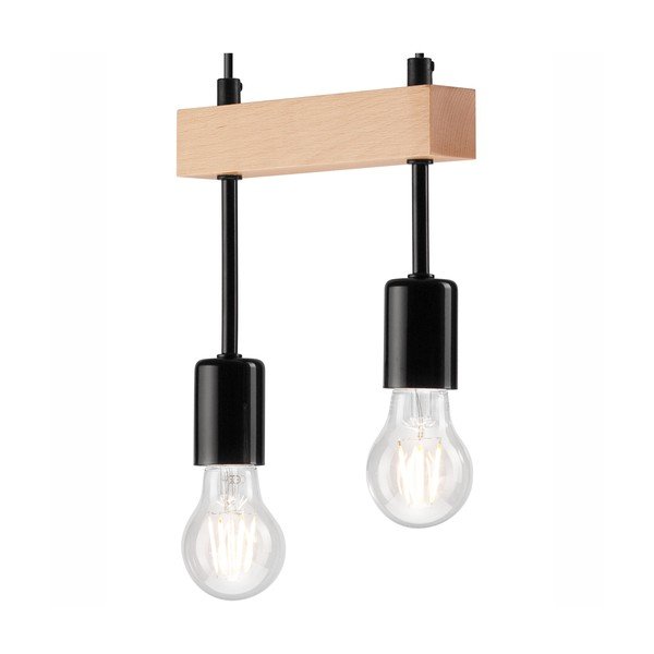 Melna/dabīga toņa piekaramā lampa Orazio – LAMKUR-image-3