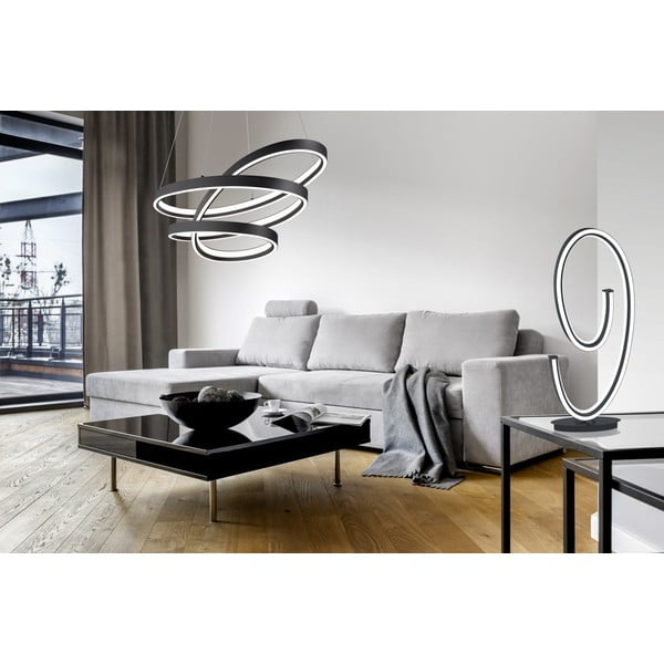 Melna LED piekaramā lampa ar balss vadību/ar mobilās lietotnes vadību un metāla abažūru Ciola – CINQUE-image-1