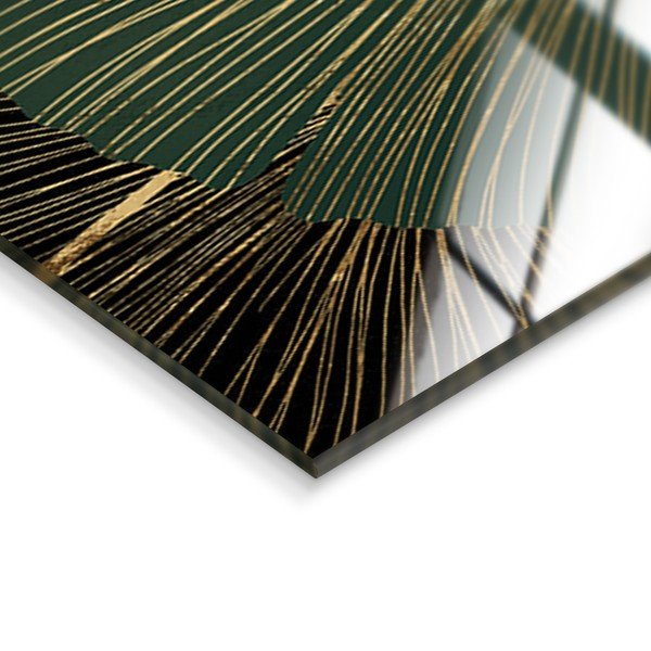 Stikla sienas pulkstenis Gingko - Styler-image-4