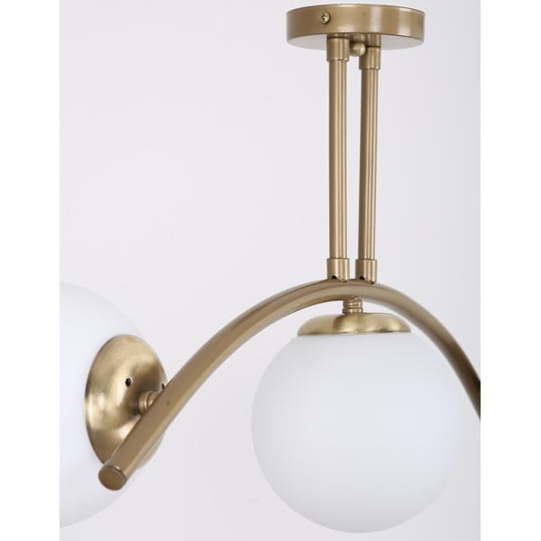 Balta/zelta krāsas griestu lampa ar stikla abažūru ø 15 cm Yay – Squid Lighting-image-1