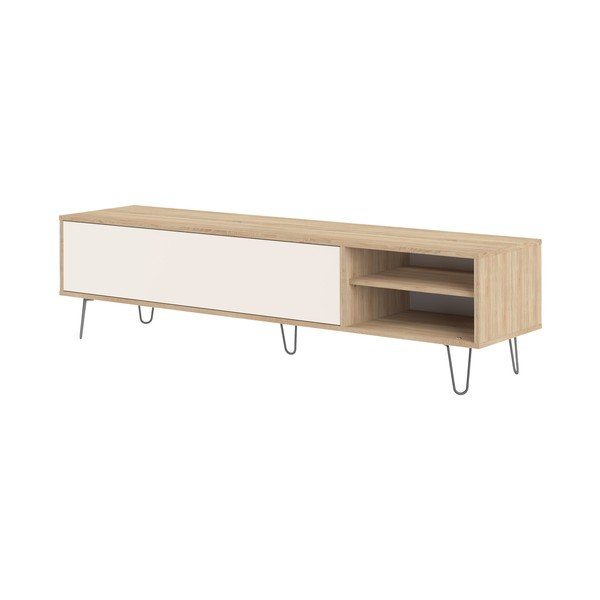 Krēmkrāsas TV galdiņš ar ozolkoka imitāciju 165x44 cm Aero – TemaHome -image-2