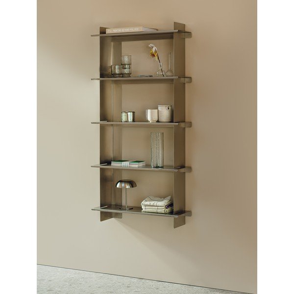 Sudraba krāsas daudzlīmeņu sienas plaukts no nerūsējošā tērauda 70 cm Tivo Shelving Unit - 5-tier – noo.ma-image-2