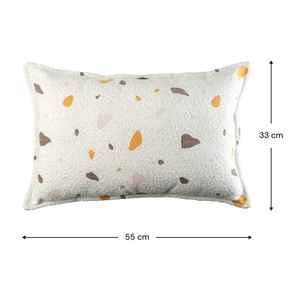 Krēmkrāsas bērnu dīvāna spilvens no buklē/šenila auduma Terrazzo Bolster – Wigiwama-image-2