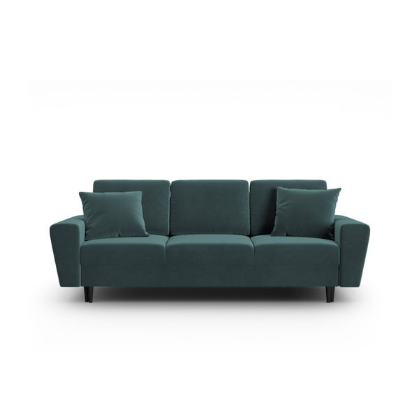 Zaļganzils samta salokāms dīvāns ar uzglabāšanas vietu 235 cm Kyoto – Cosmopolitan Design