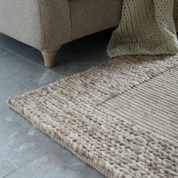 Dabīga toņa ar rokām darināts paklājs no vilnas maisījuma 200x290 cm Rue – Flair Rugs-image-2