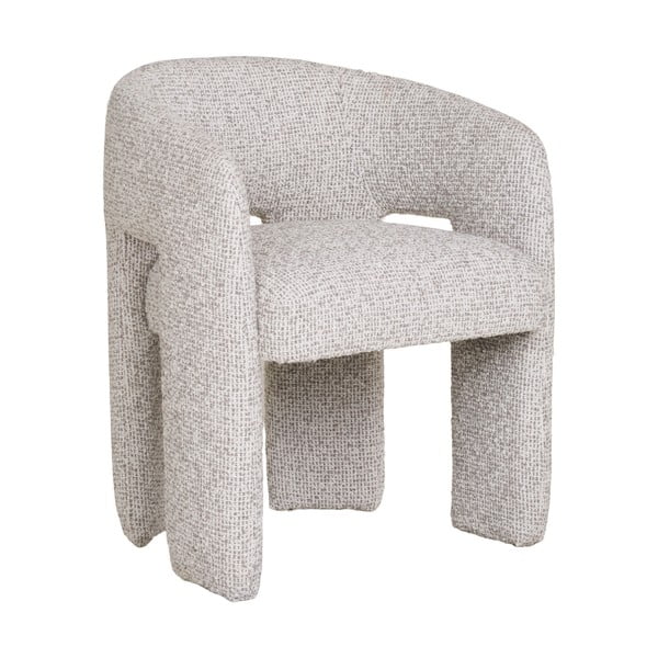 Gaiši pelēks polsterēts ēdamistabas krēsls ar roku balstiem Monroe – House Nordic