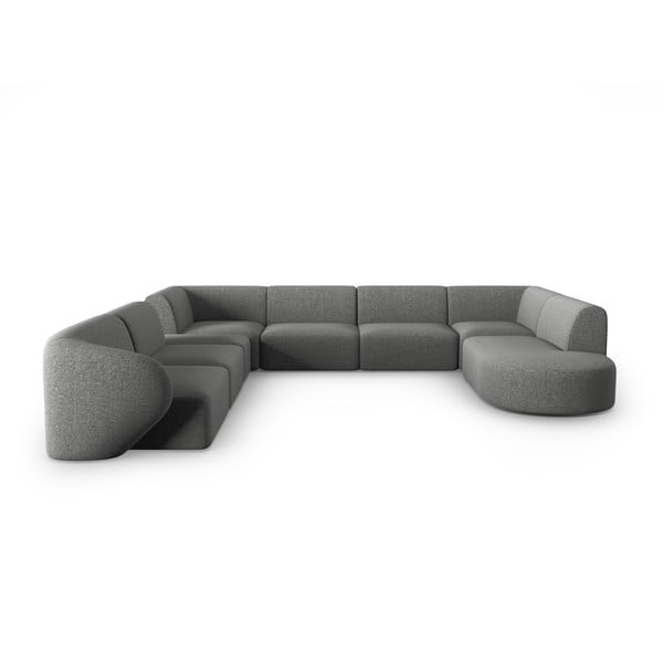 Pelēks stūra dīvāns (ar kreiso stūri/U veida) Shane – Micadoni Home
